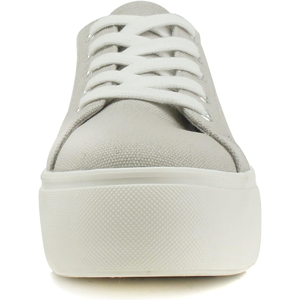 Women’s Double Deck Platform Lace Up Fashion Sneaker Light Grey Petal-G Size 6.5 - Picture 2 of 5